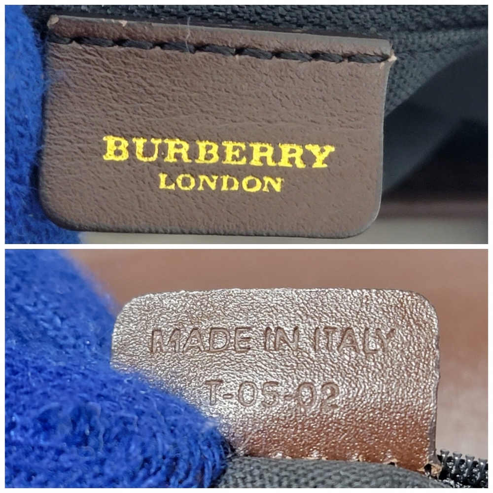 Authetic Burberry Beige/Brown Haymarket Check Coated Canvas And Leather … - Picture 4 of 11